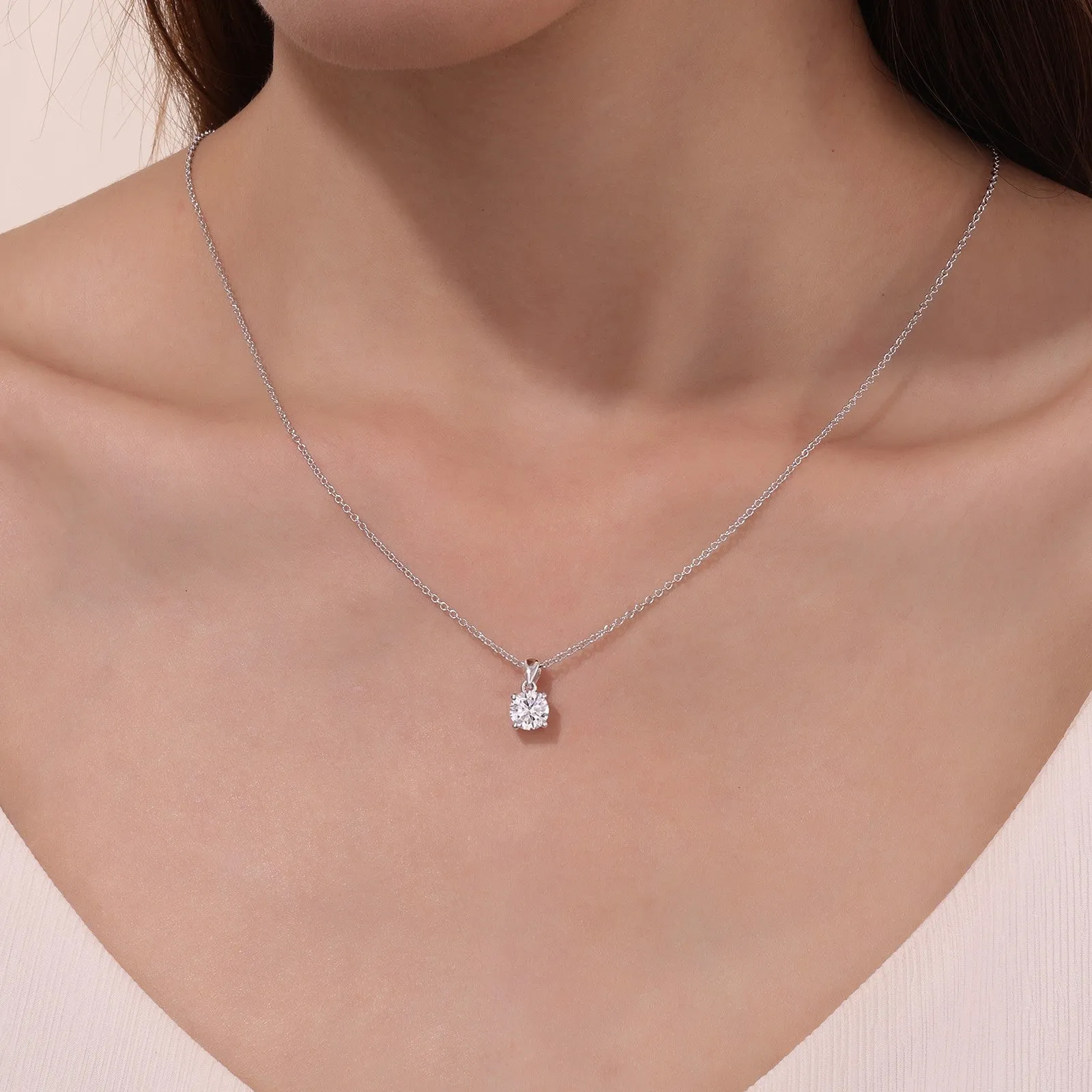 1.25 CTW 4-Prong Solitaire Necklace