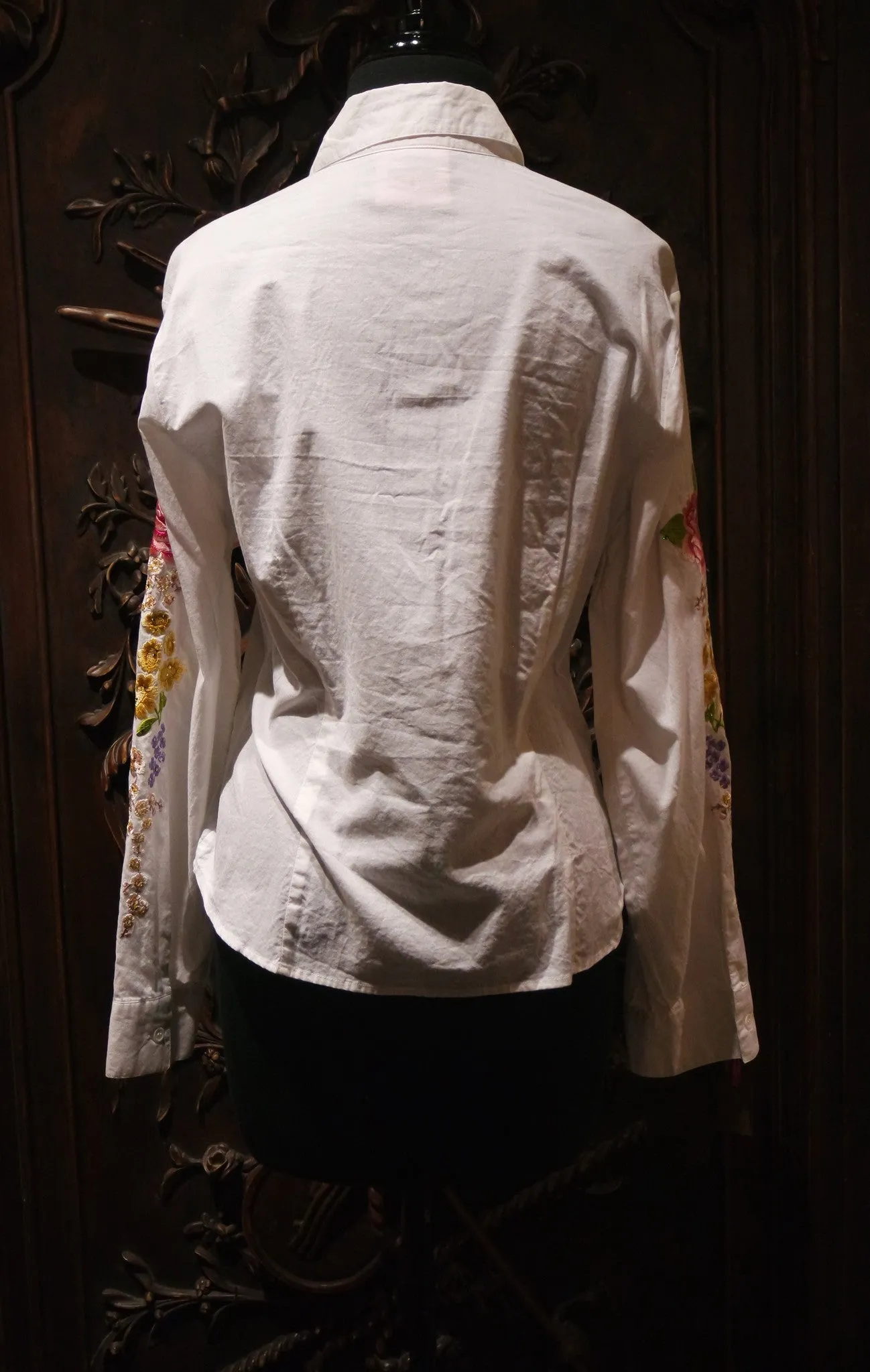 And Cake White Shirt with Floral Embroidery