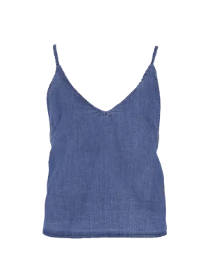 criss-cross back denim top