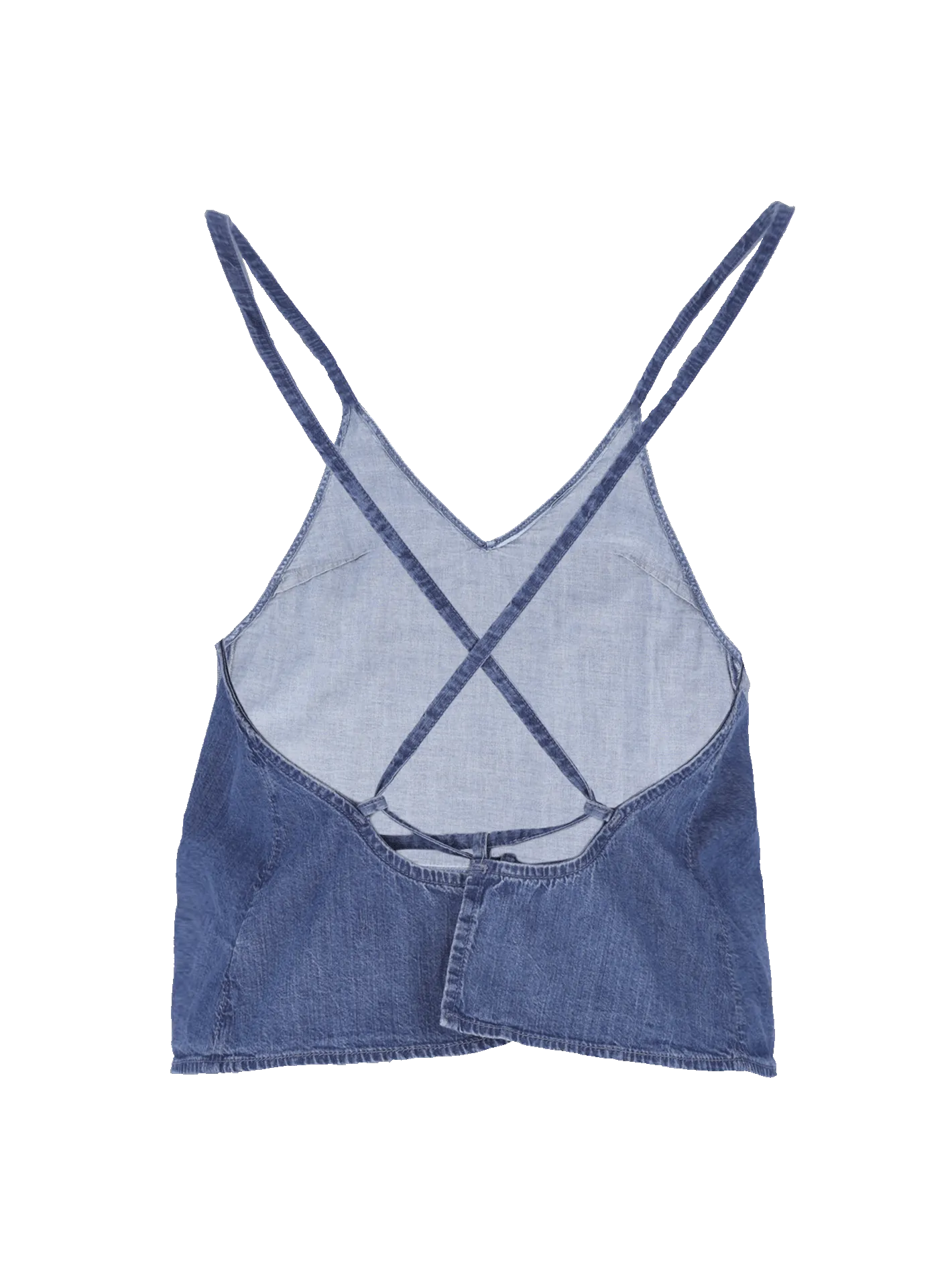 criss-cross back denim top