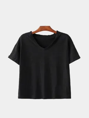 Custom V-Neck Black T-Shirts
