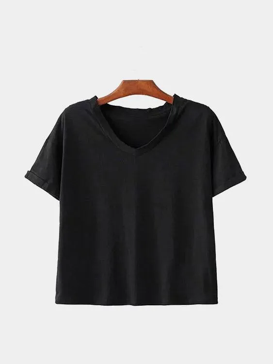 Custom V-Neck Black T-Shirts