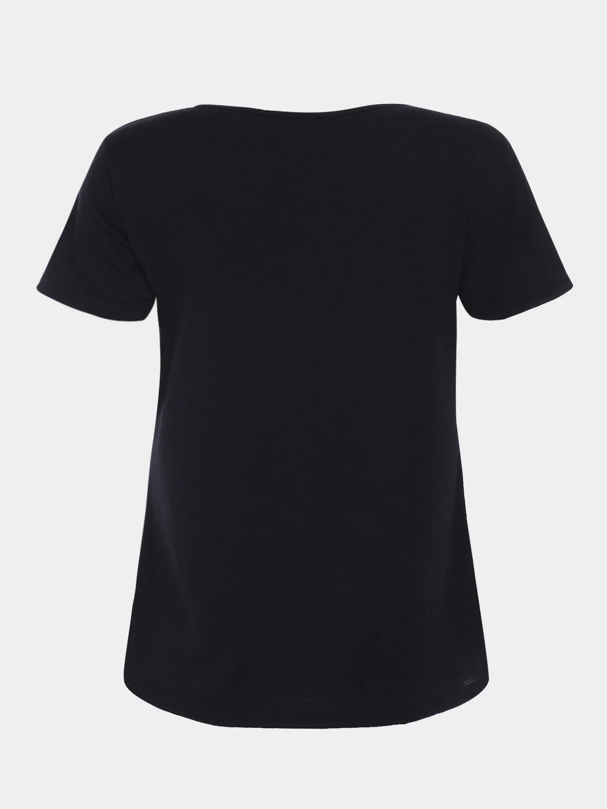 Custom V-Neck Button-front Short Sleeve Black T-Shirts