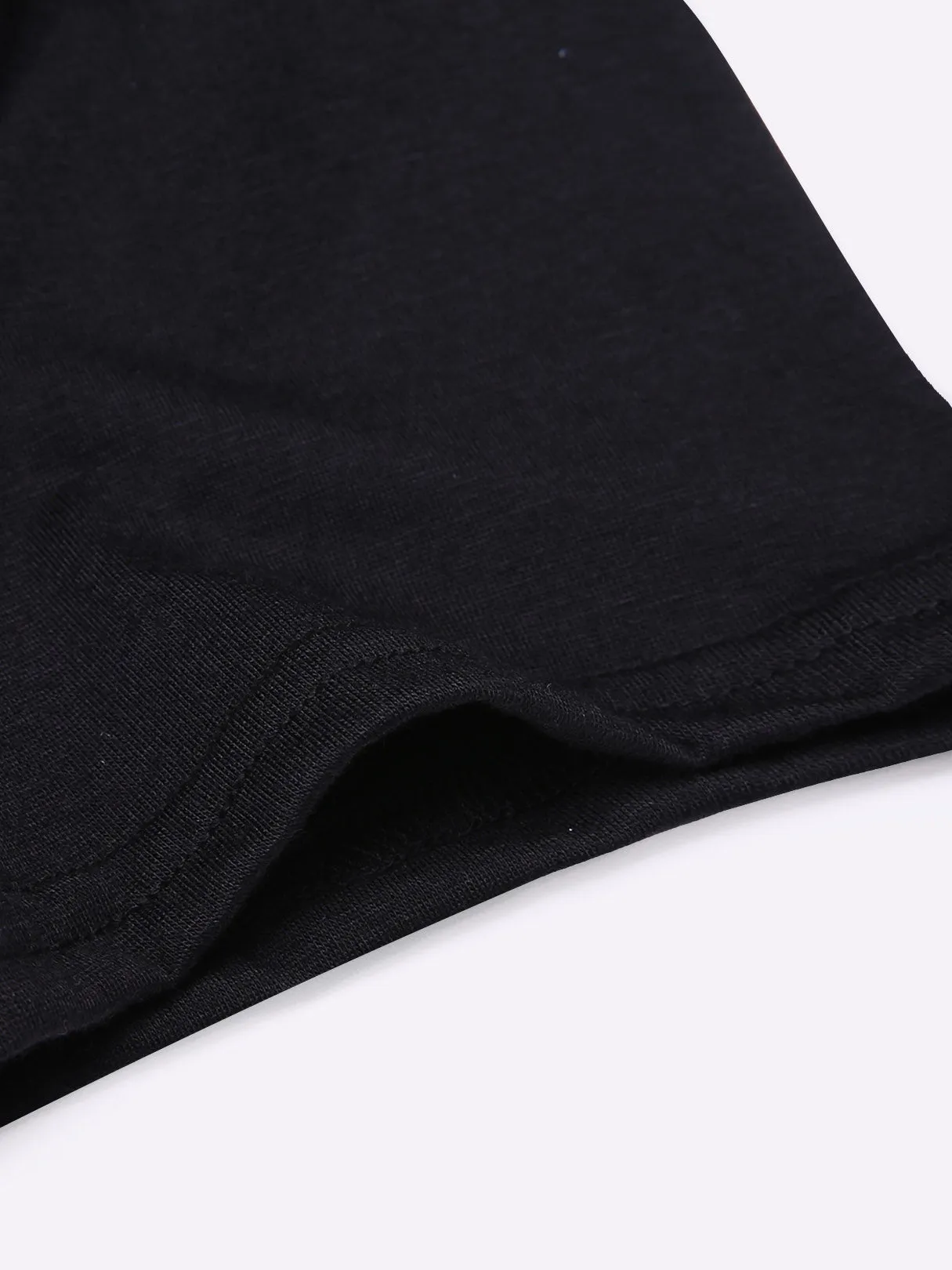Custom V-Neck Button-front Short Sleeve Black T-Shirts