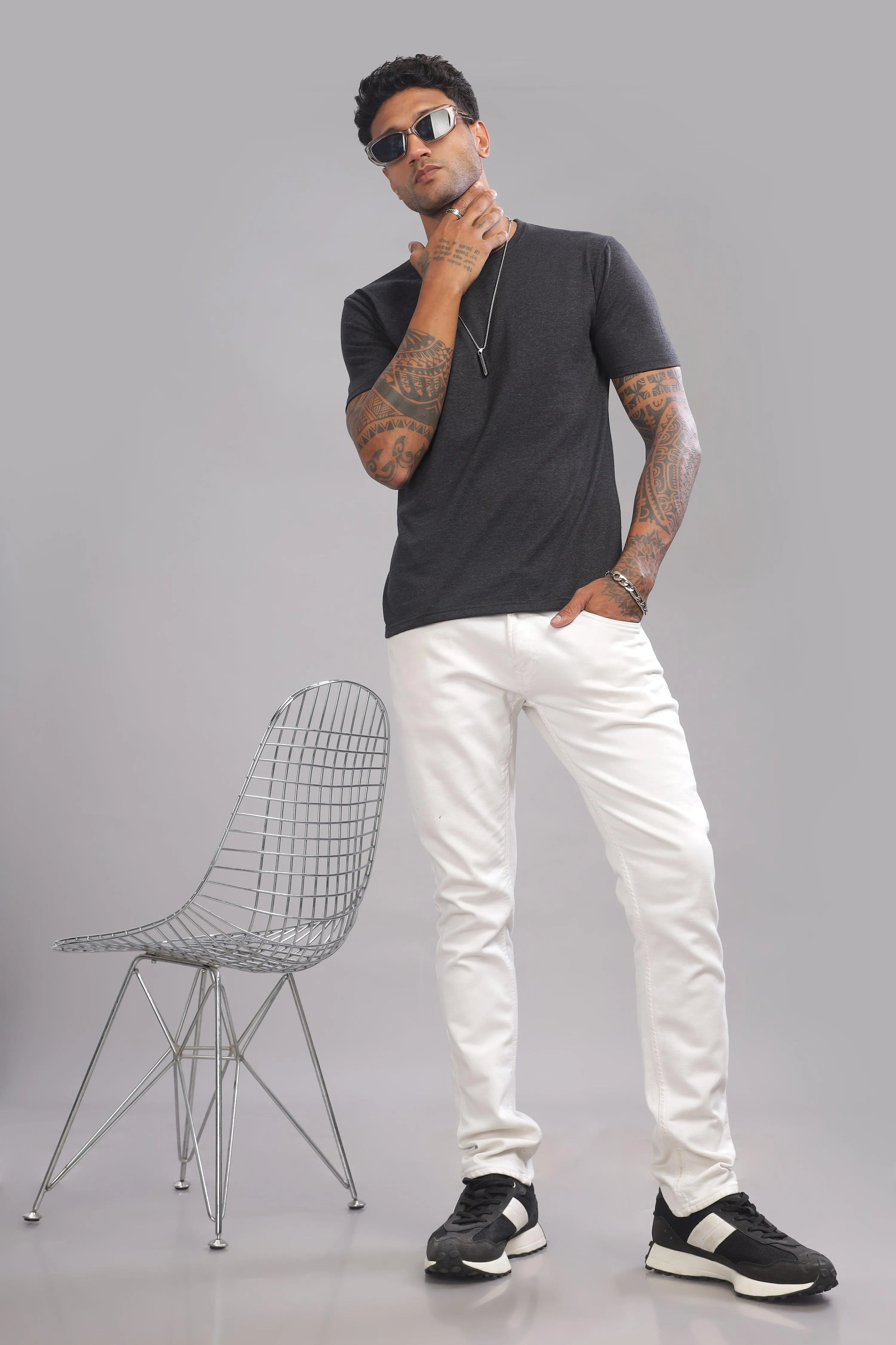 Ecolution Premium Eco-Blend Charcoal Crew Neck T-Shirt – Planet-Friendly Fashion