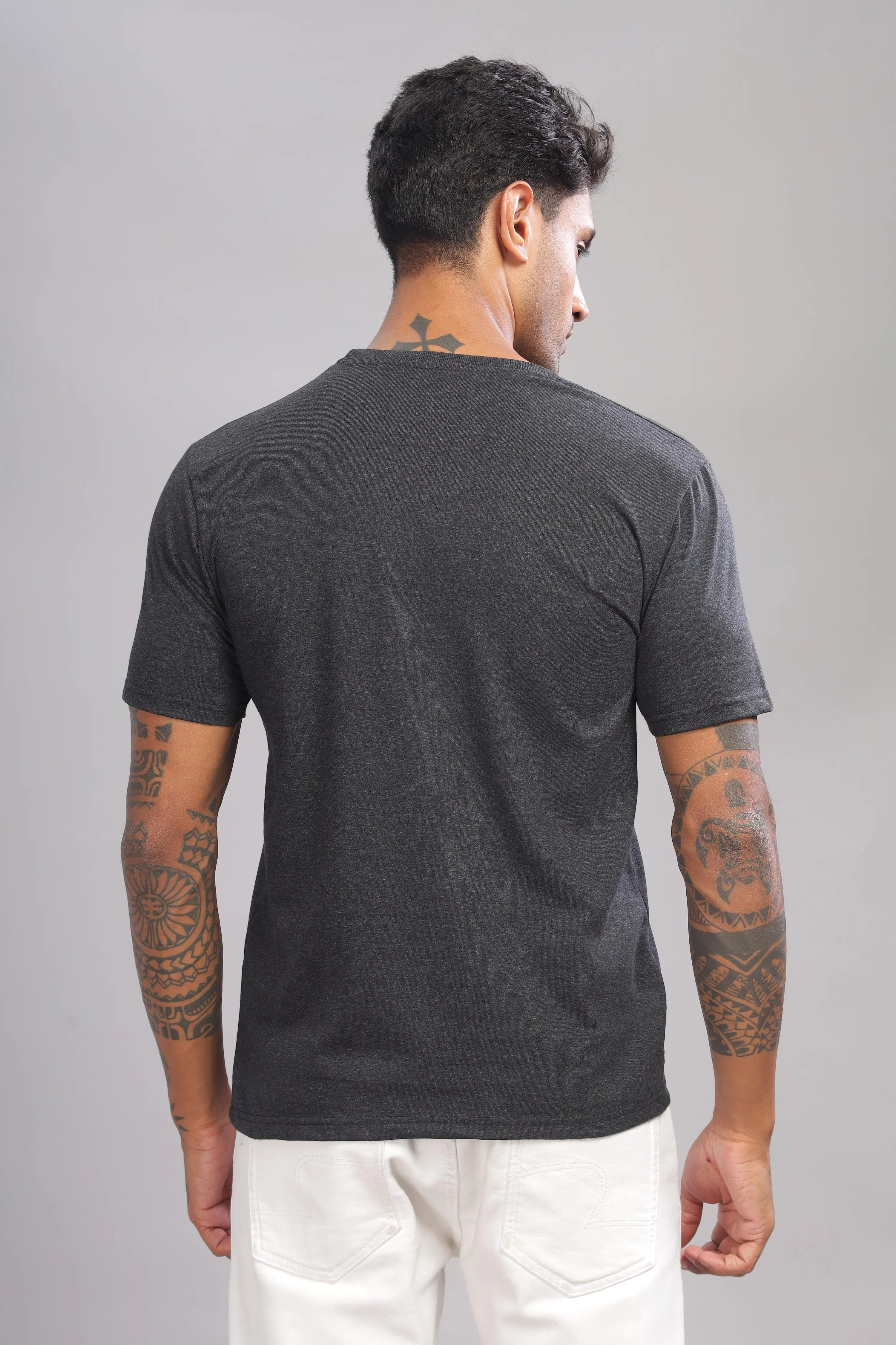 Ecolution Premium Eco-Blend Charcoal Crew Neck T-Shirt – Planet-Friendly Fashion