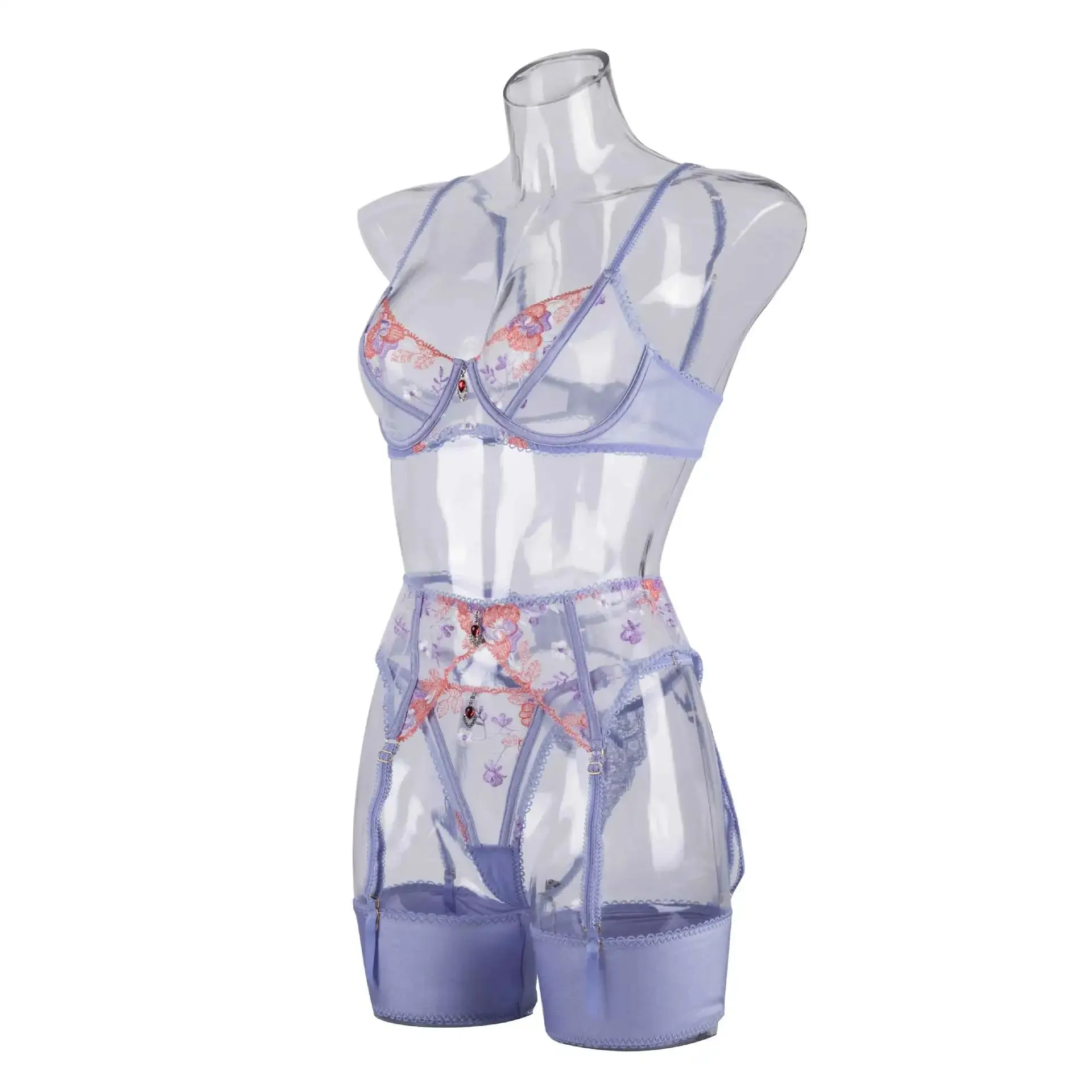 Enchantress Thong Garter Set with Stocking Leg Strap
