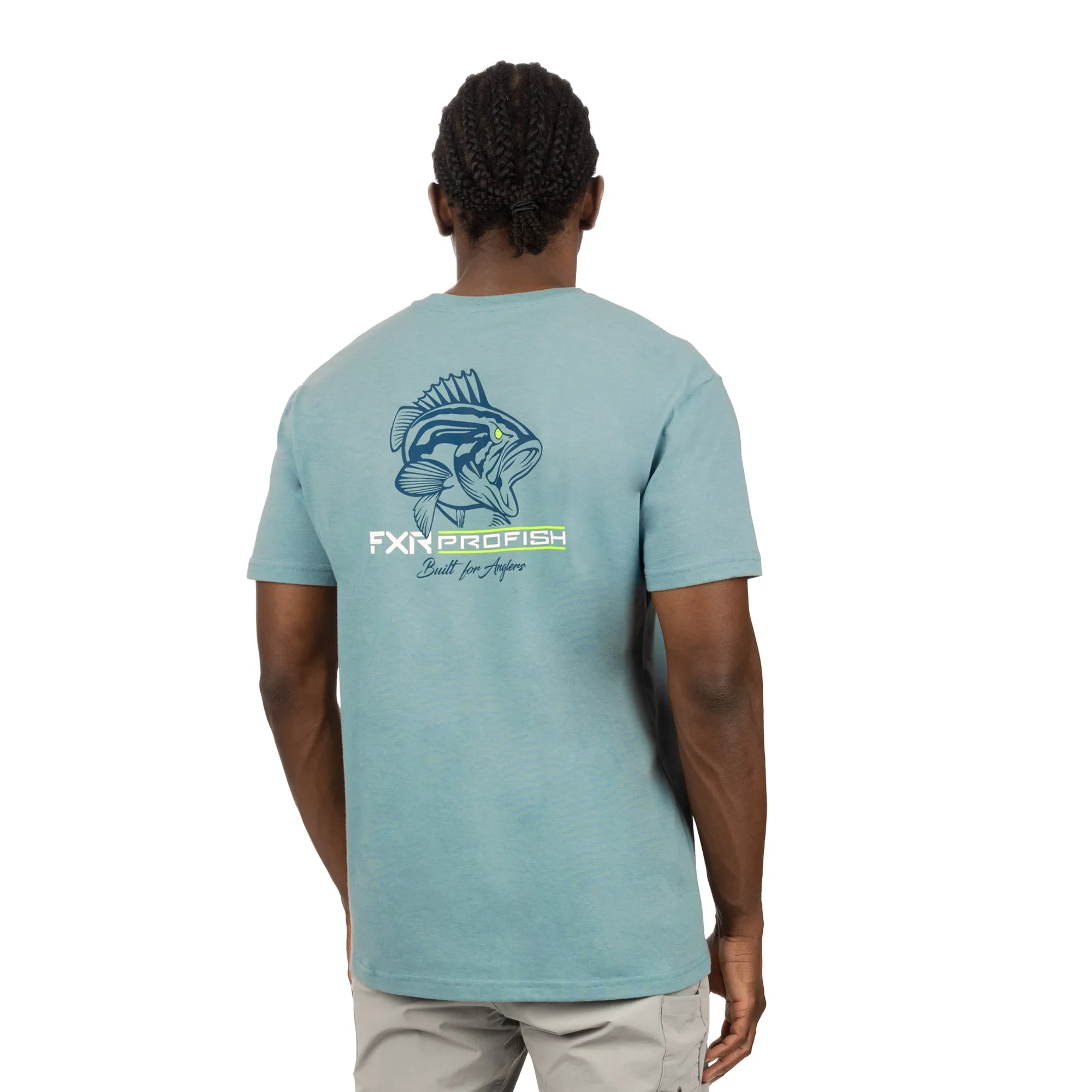 FXR  Mens DaBass Premium T-Shirt Light Steel Dark Steel Screen Print Cotton