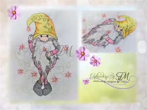 Gnome Spring No.1 / embroidery design / two sizes