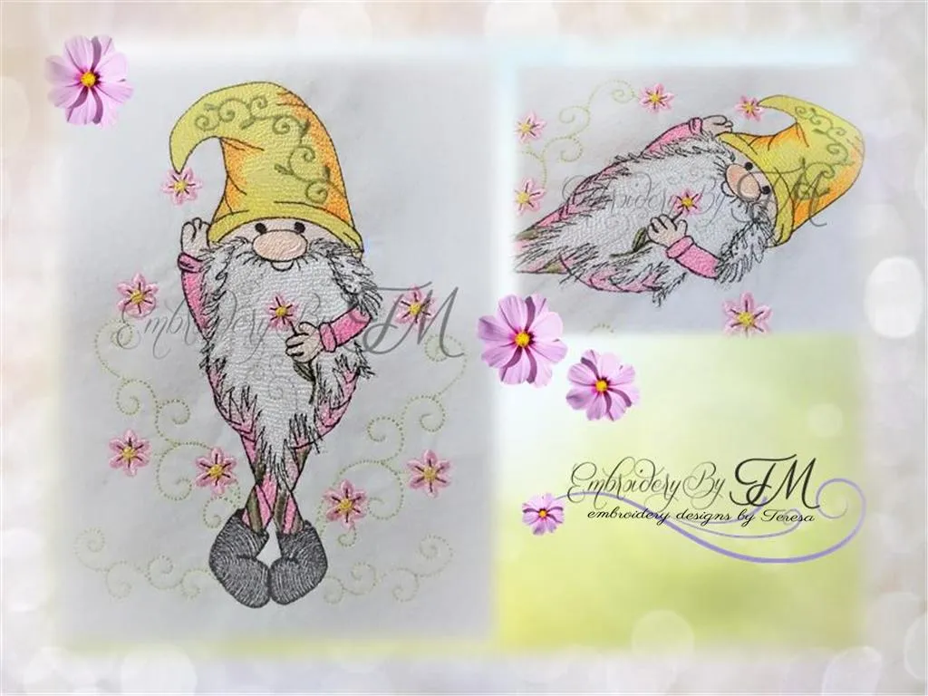 Gnome Spring No.1 / embroidery design / two sizes