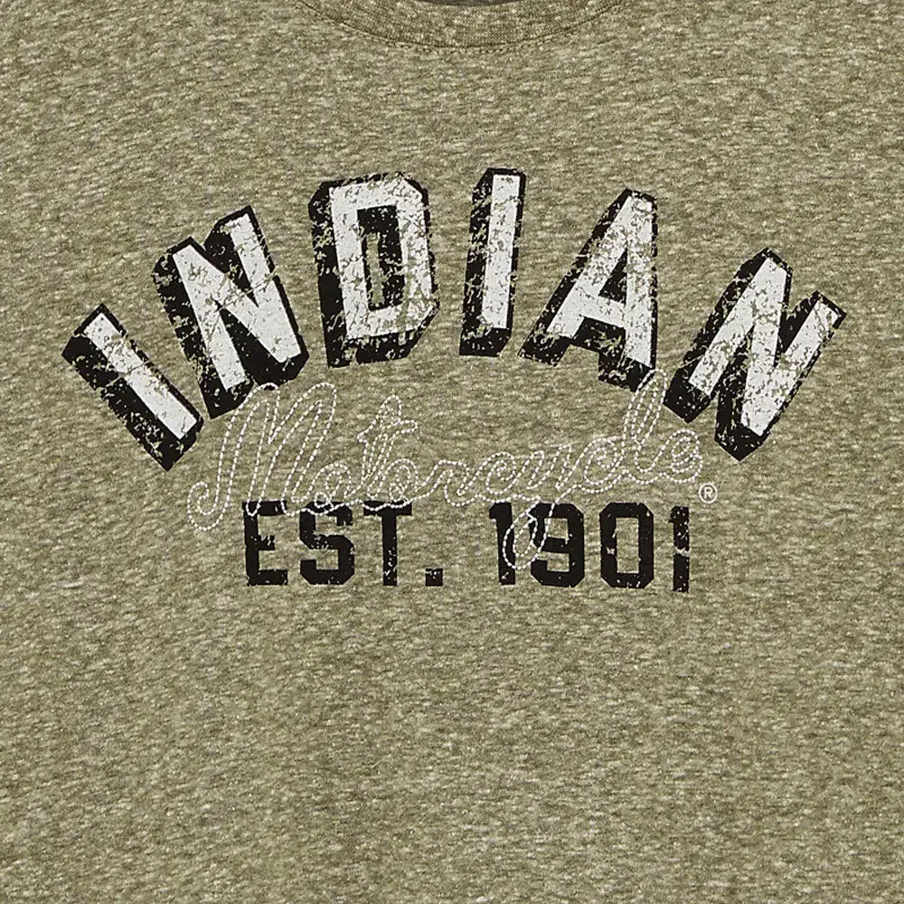 Indian Motorcycle Mens EST 1901 Shadow Block T-Shirt Tee Green