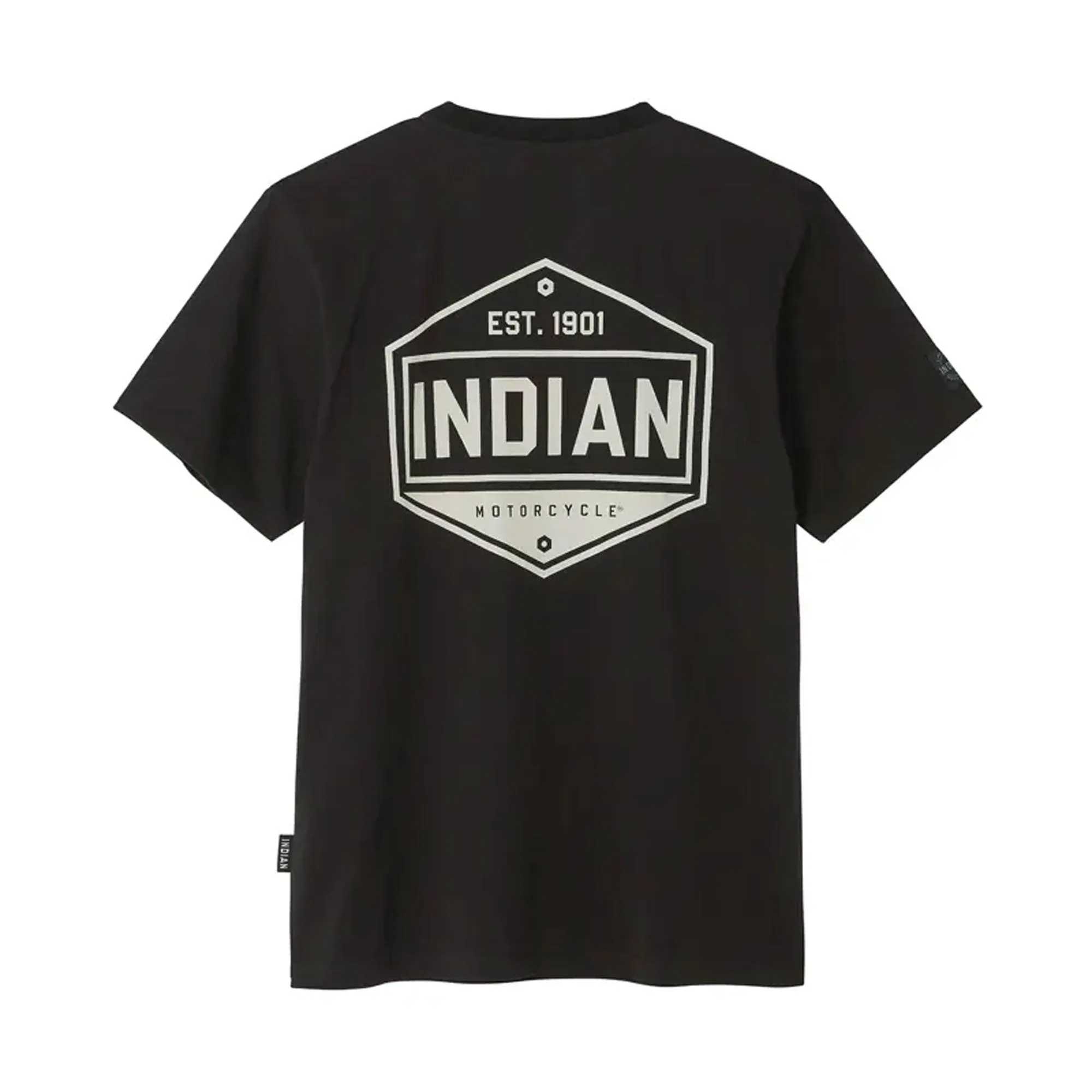 Indian Motorcycle Mens Hexagon Graphic T-Shirt Black