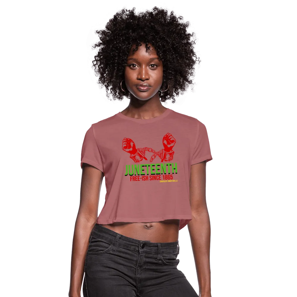 Juneteenth Free-ish Since 1865 Women's Crop Top (Style 2)