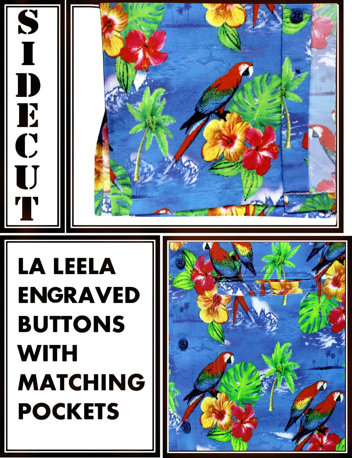 LA LEELA Men's Aloha Hawaiian Shirt Short Sleeve Button Down Casual Beach Party Printed shirt DRT154 Blue