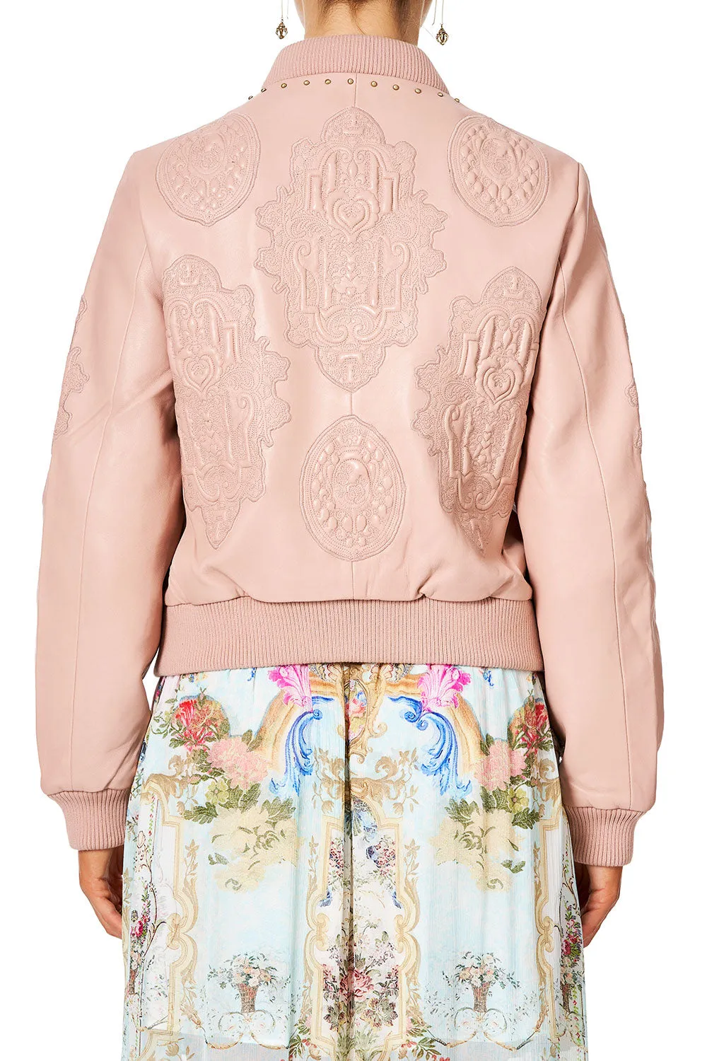 LEATHER BOMBER JACKET VERSAILLES SKY