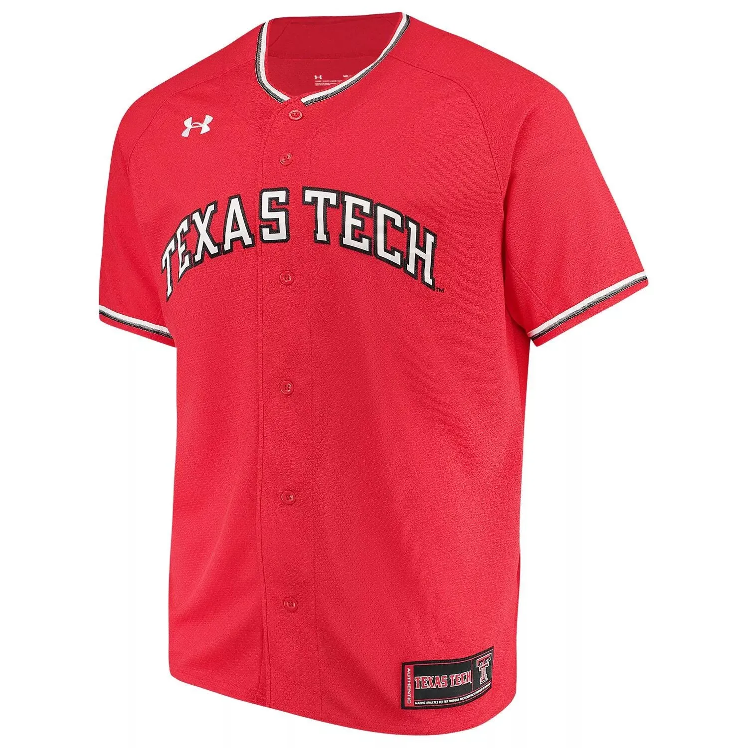 Men's Texas Tech Red Raiders Performance Replica Under Armor Red Baseball Jersey