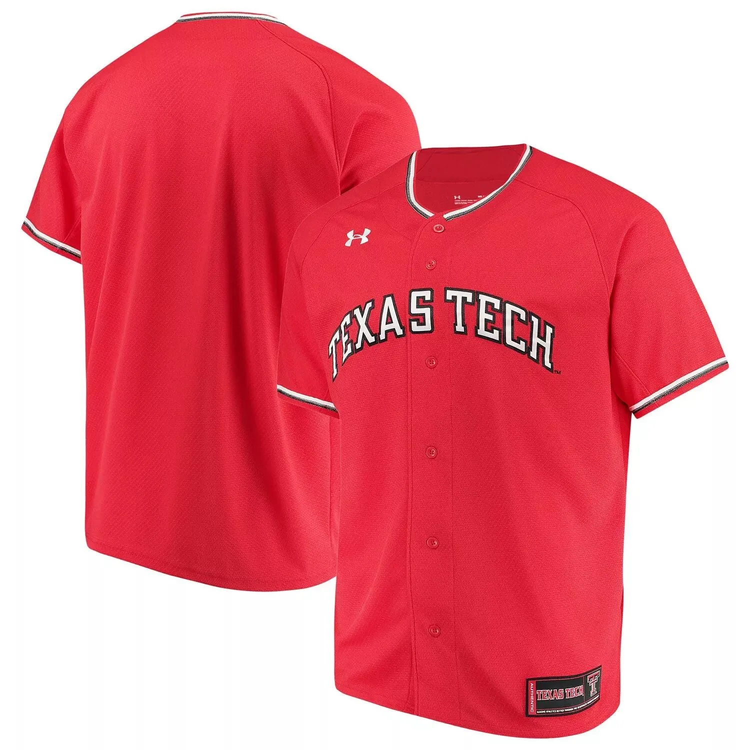 Men's Texas Tech Red Raiders Performance Replica Under Armor Red Baseball Jersey