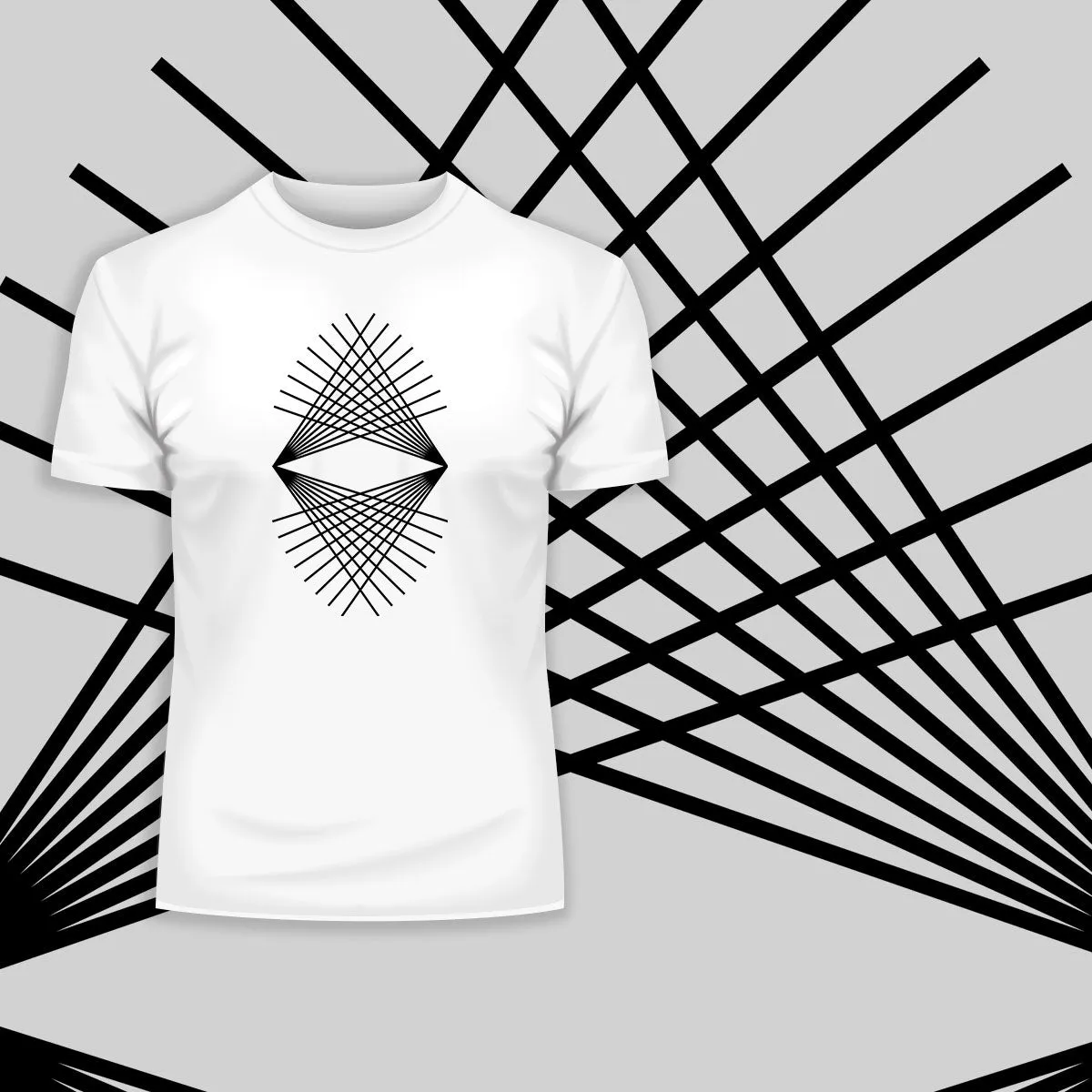 Modern Geometric Elements - Line Dots & Shapes Printed t-shirts Unisex Sample 12