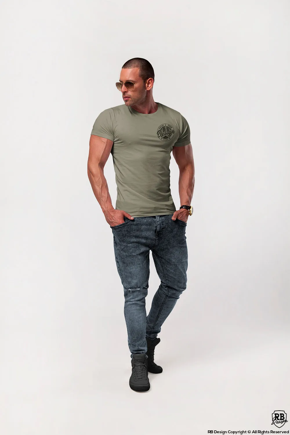 RB Design Pocket Style Print T-shirt Stretch Cotton / Color Option / MD874