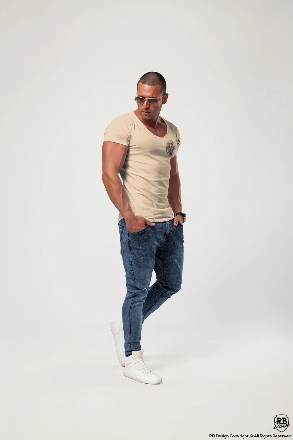 RB Design Pocket Style Print T-shirt Stretch Cotton / Color Option / MD874