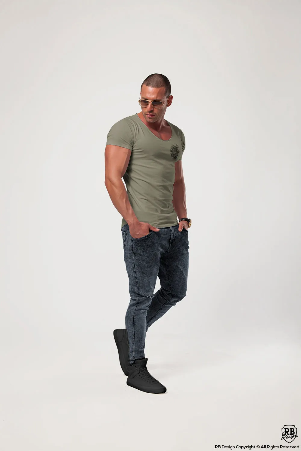 RB Design Pocket Style Print T-shirt Stretch Cotton / Color Option / MD874