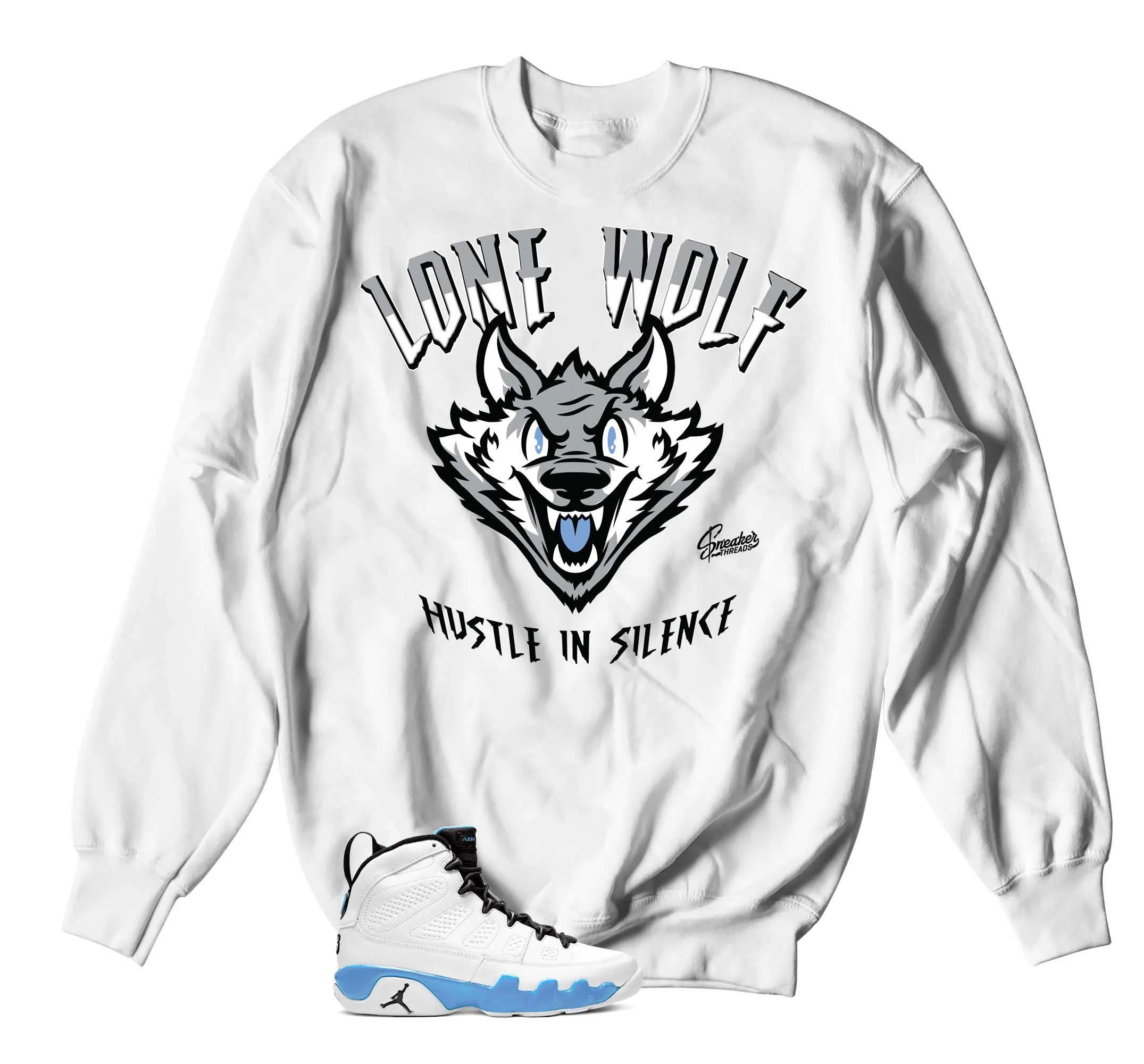 Retro 9 Powder Blue Lone Wolf Sweater