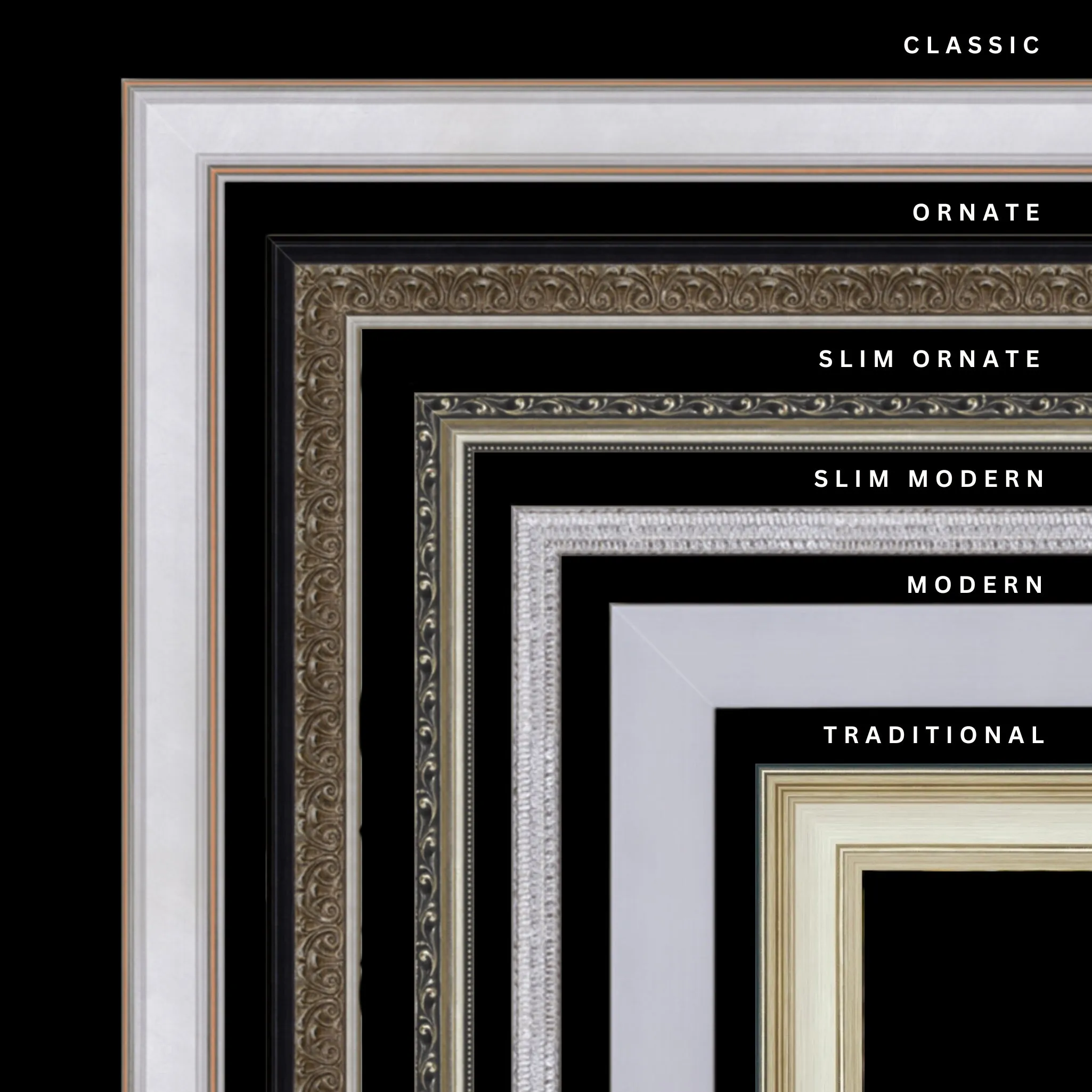 Silver 48x29 Picture Frame Ornate Traditional Classic Antique