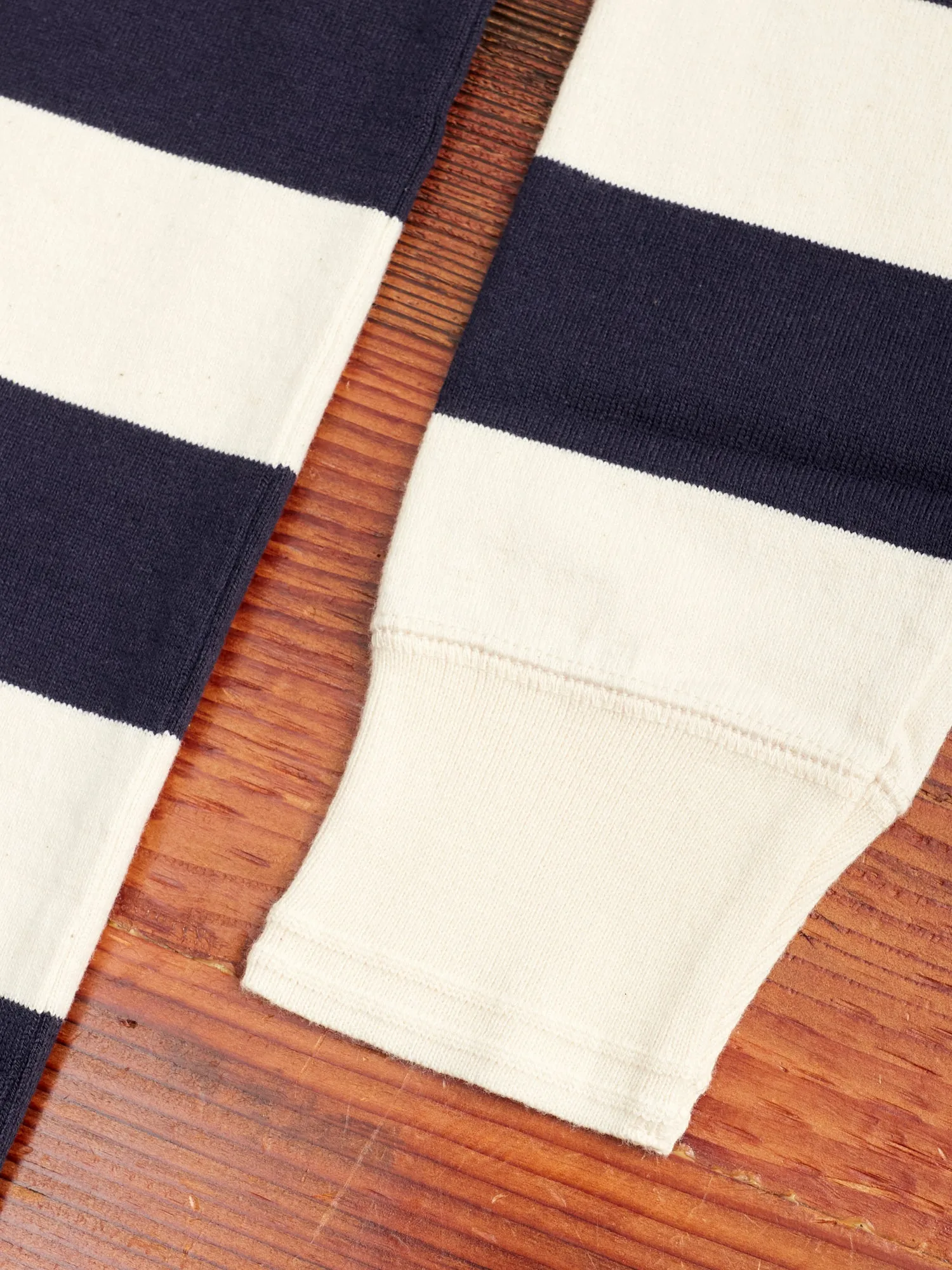 Striped Border Long Sleeve T-Shirt in Navy