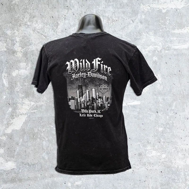 Wild Fire Harley Davidson-Black with White and Orange Harley Davidson