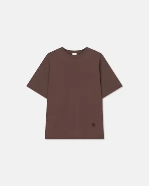 Wren - Embroidered Cotton-Jersey T-Shirt - Nutmeg