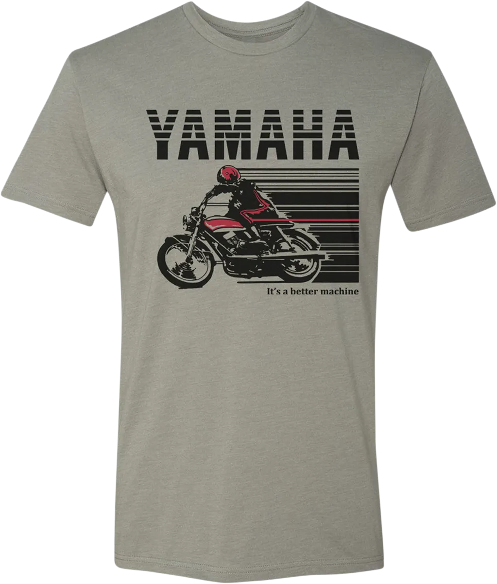 YAMAHA APPAREL Yamaha Cycle T-Shirt - Stone Gray/Red - Large NP21S-M1968-L