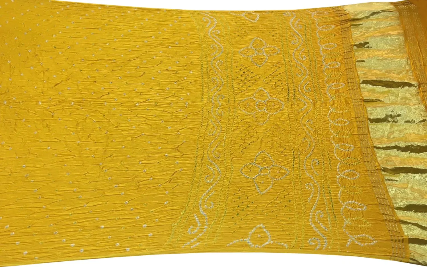 Yellow Bandhani Gajji Silk Saree: Elegant and Vibrant