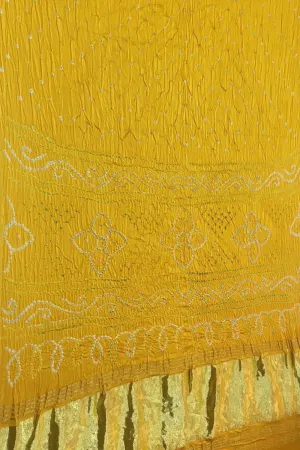 Yellow Bandhani Gajji Silk Saree: Elegant and Vibrant
